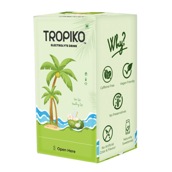 Tropiko Instant Coconut Water Powder | Electrolyte Drink Mix | Natural Hydration, Replenishes Minerals | Pack of 5 Rs. 125